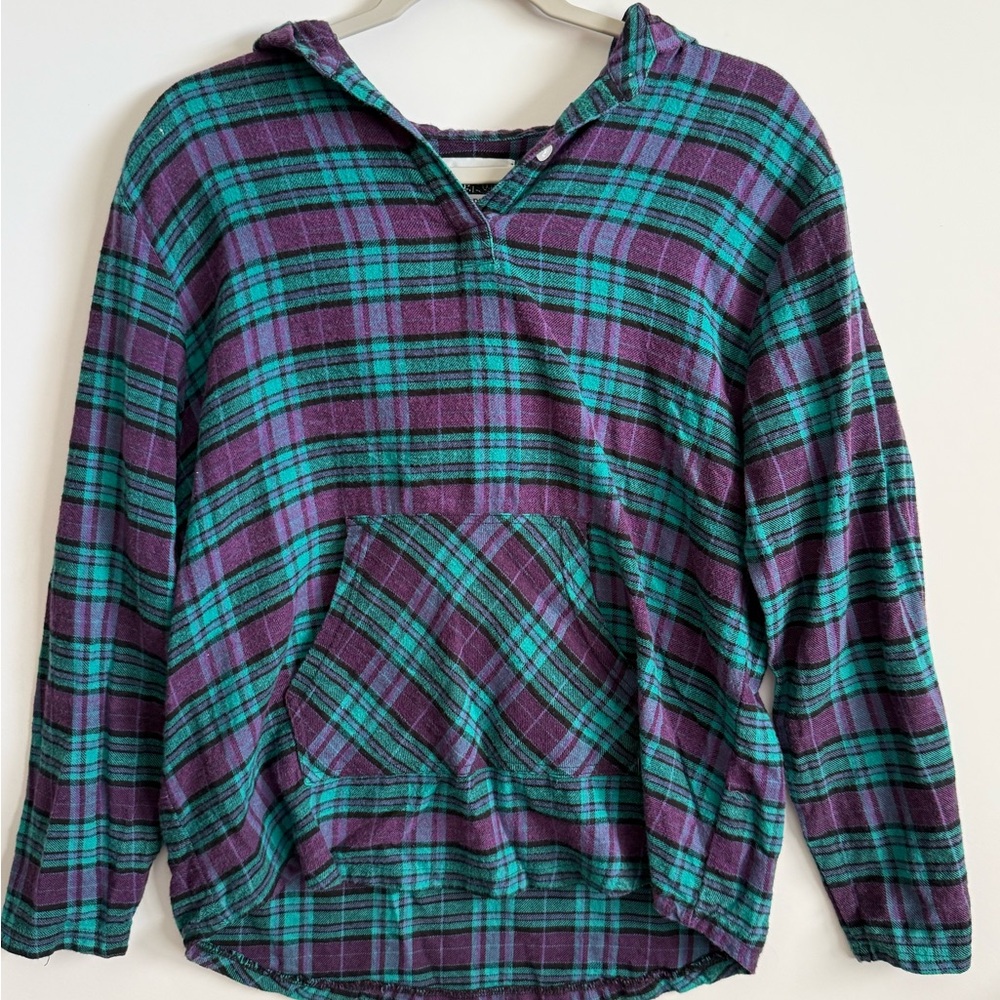Vintage Plaid Hooded Pullover